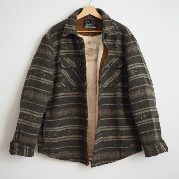 Jachs NY wool coat fleece sherpa lined shirt jacket - Picture 1 of 10